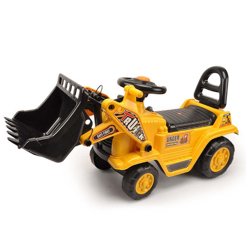Ride-on Children's Digger (Yellow) w/ Interactive Gear Stick & Scoop V196-YD1004