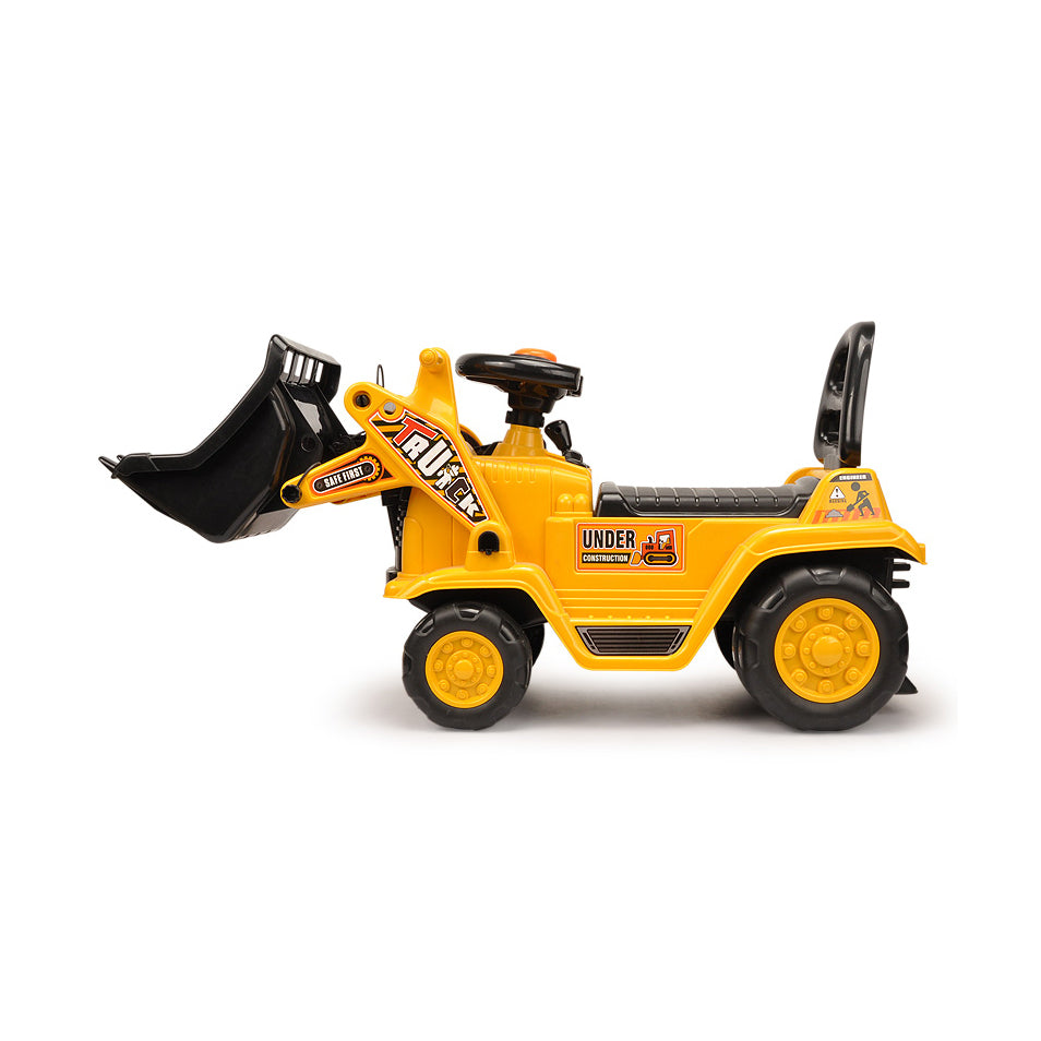 Ride-on Children's Digger (Yellow) w/ Interactive Gear Stick & Scoop V196-YD1004