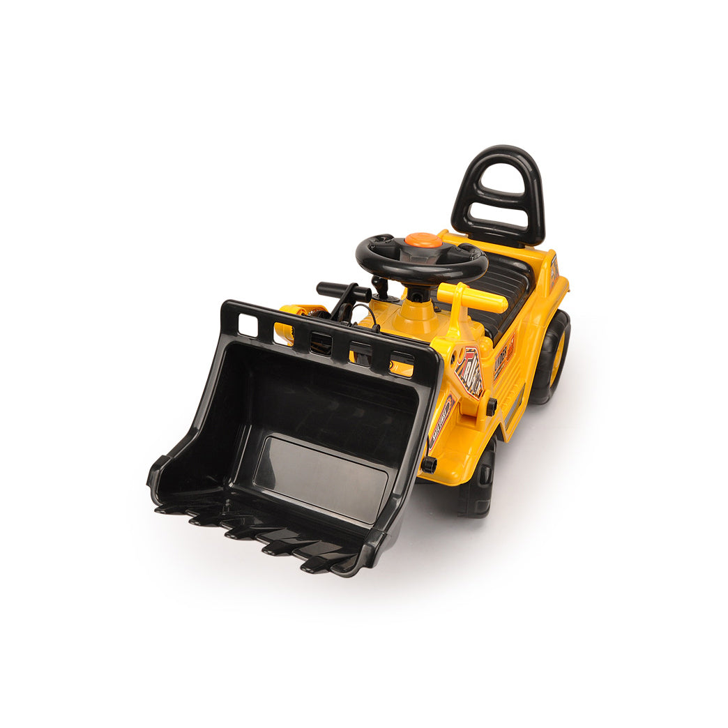 Ride-on Children's Digger (Yellow) w/ Interactive Gear Stick & Scoop V196-YD1004