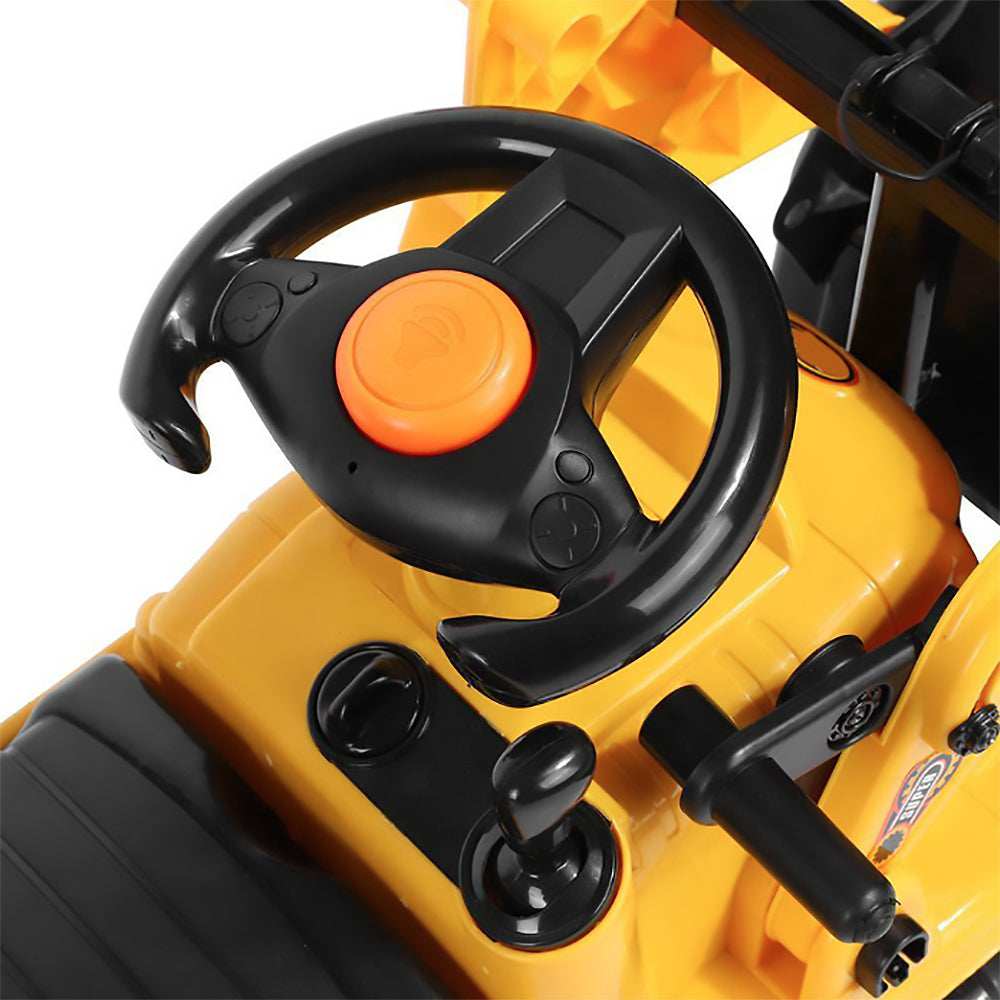 Ride-on Children's Digger (Yellow) w/ Interactive Gear Stick & Scoop V196-YD1004