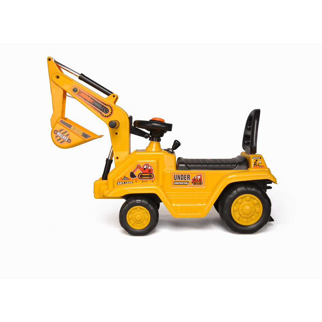 Ride-on Children's Excavator (Yellow) w/ Dual Operation Levers to Scoop V196-YD1007