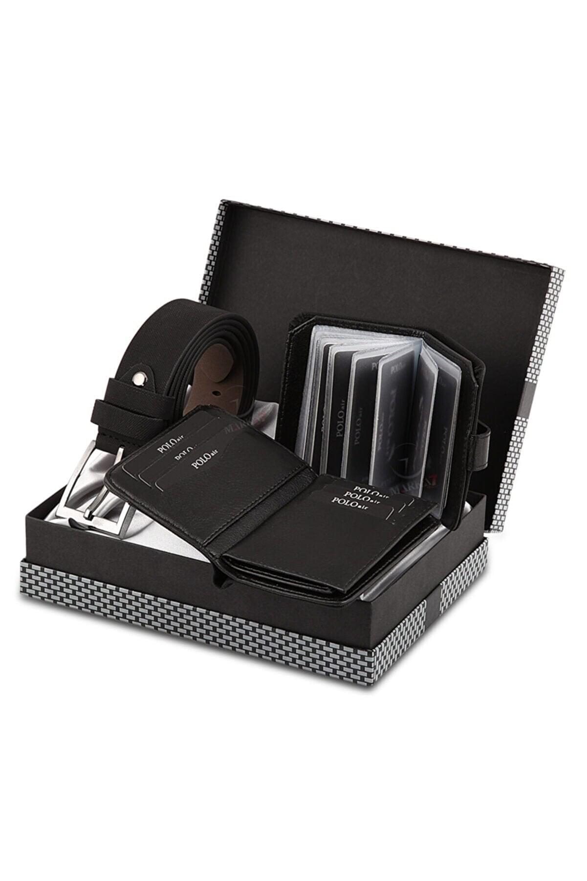 3-PIECE BELT & WALLET & CARD HOLDER SET V197-MCW1324