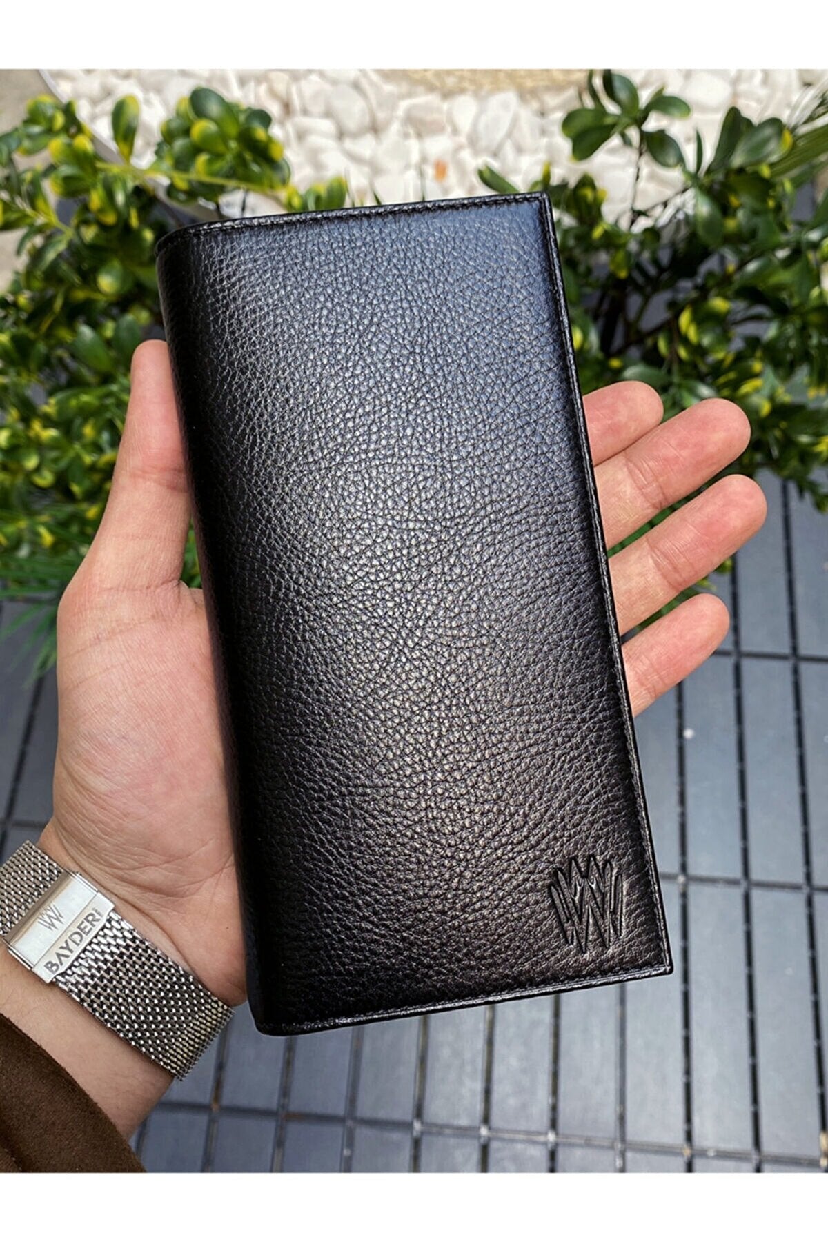 Leather Phone Wallet - Black V197-MMAWB-1386