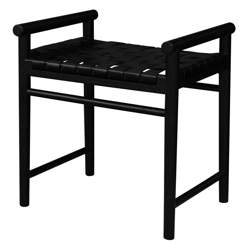 Elliot Single Seater Bench with Genuine Leather (Black) V199-BE055LHB