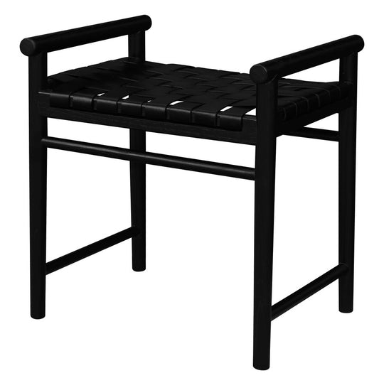 Elliot Single Seater Bench with Genuine Leather (Black) V199-BE055LHB