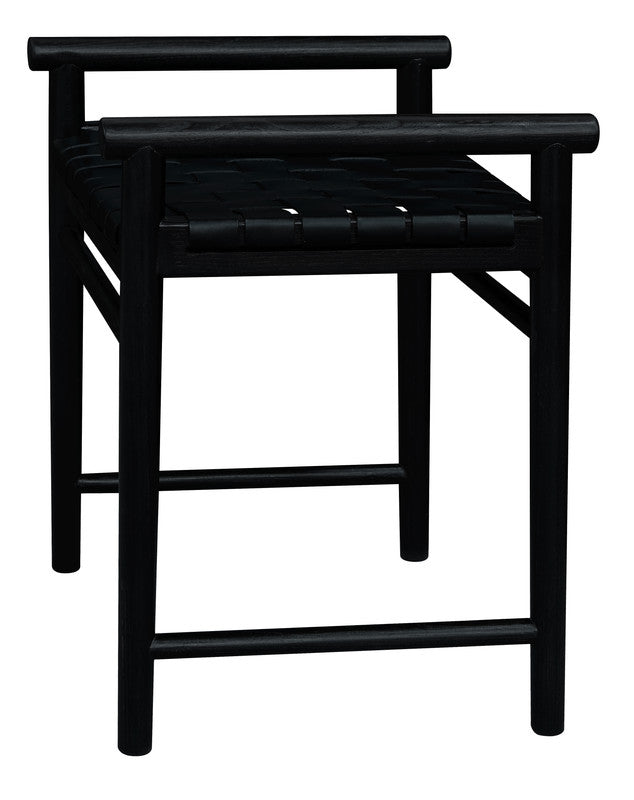 Elliot Single Seater Bench with Genuine Leather (Black) V199-BE055LHB