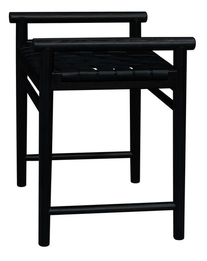 Elliot Single Seater Bench with Genuine Leather (Black) V199-BE055LHB