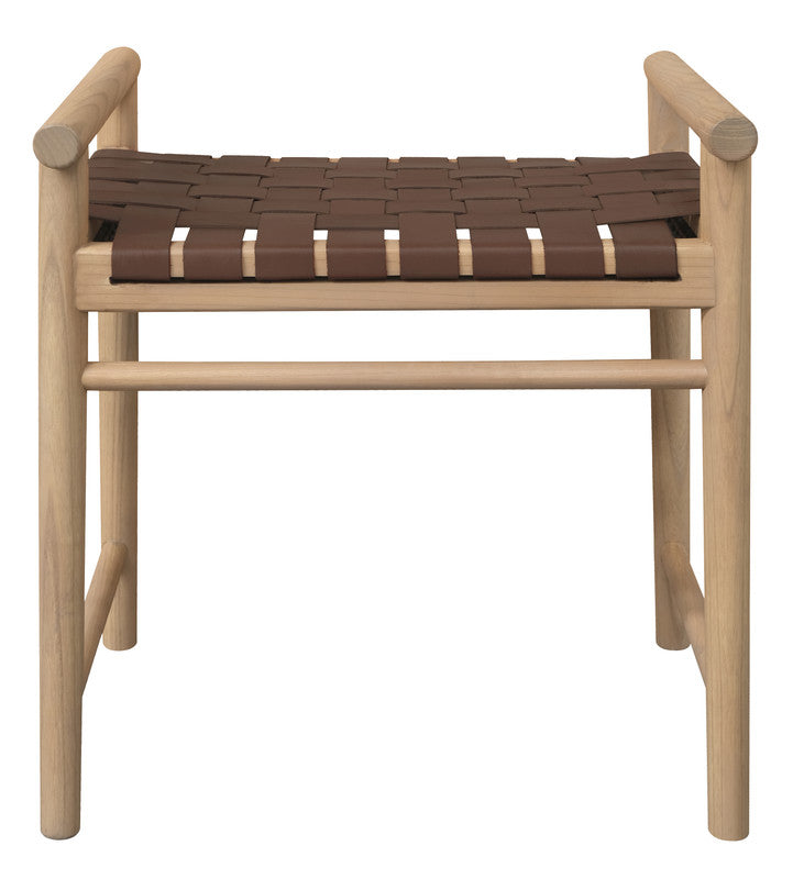 Elliot Single Seater Bench with Genuine Leather (Natural) V199-BE055LHN