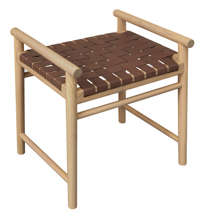 Elliot Single Seater Bench with Genuine Leather (Natural) V199-BE055LHN