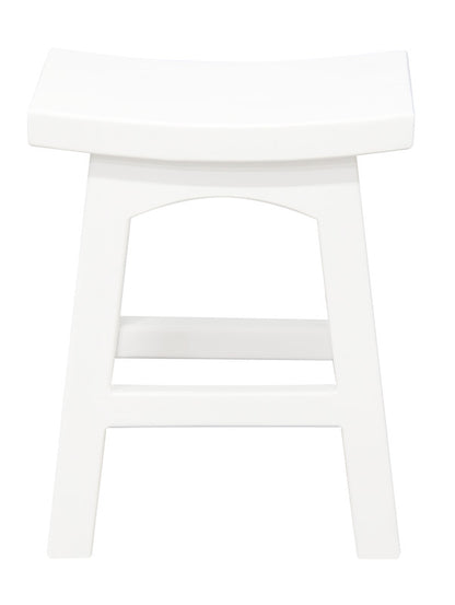 Tokyo Solid Mahogan Timber Footstool (White) V199-BR048WDWH