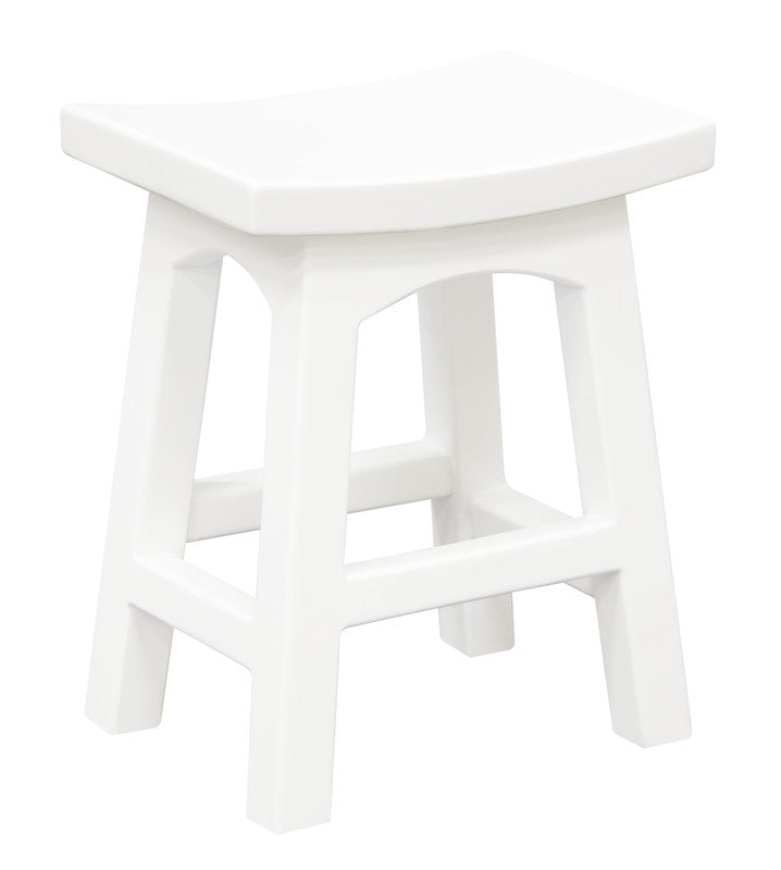 Tokyo Solid Mahogan Timber Footstool (White) V199-BR048WDWH