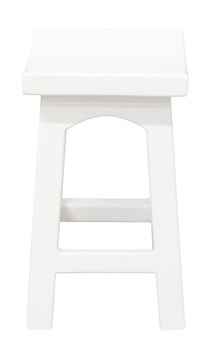 Tokyo Solid Mahogan Timber Footstool (White) V199-BR048WDWH