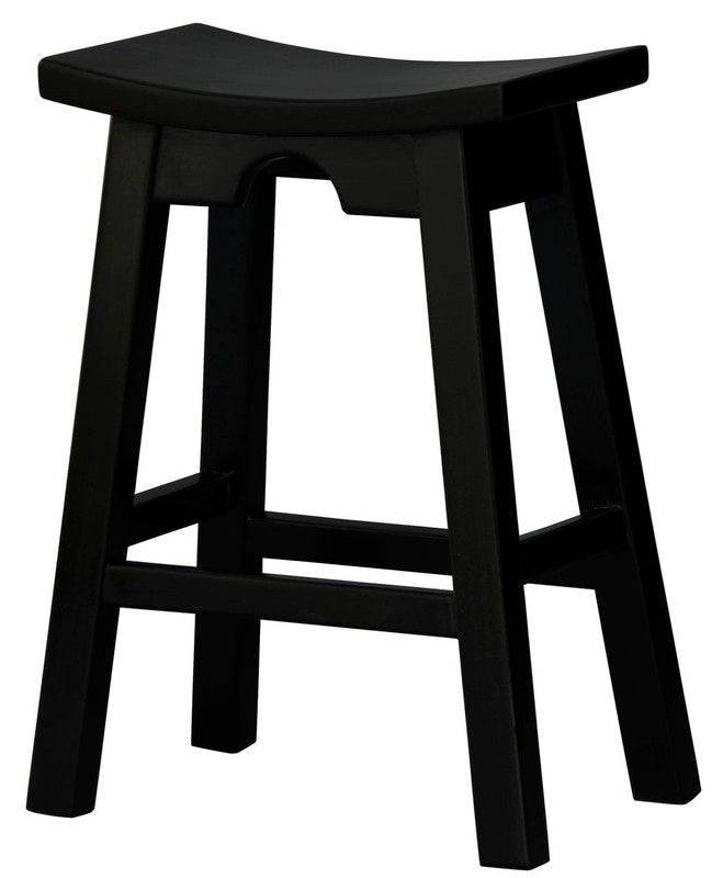 Ryo Solid Mahogany Kitchen Counter Stool (Black) V199-BR064WDB