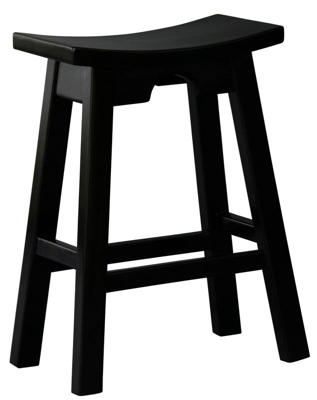 Ryo Solid Mahogany Kitchen Counter Stool (Black) V199-BR064WDB