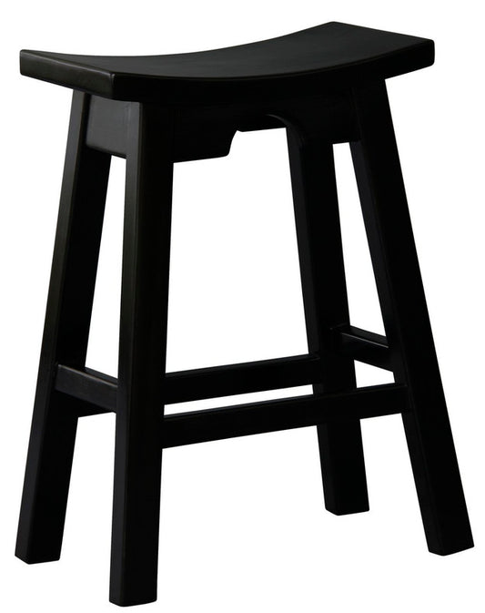 Ryo Solid Mahogany Kitchen Counter Stool (Black) V199-BR064WDB