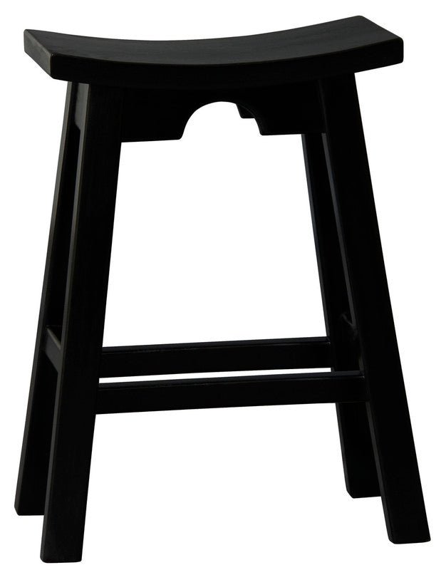 Ryo Solid Mahogany Kitchen Counter Stool (Black) V199-BR064WDB