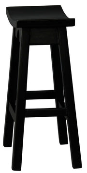 Ryo Solid Mahogany Kitchen Counter Stool (Black) V199-BR064WDB