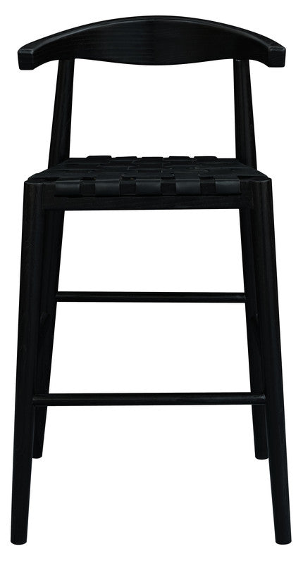 Elliot Genuine Leather Barstool - Set of 2 (Black) V199-BR091LHSF2B