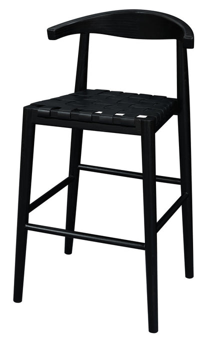 Elliot Genuine Leather Barstool - Set of 2 (Black) V199-BR091LHSF2B
