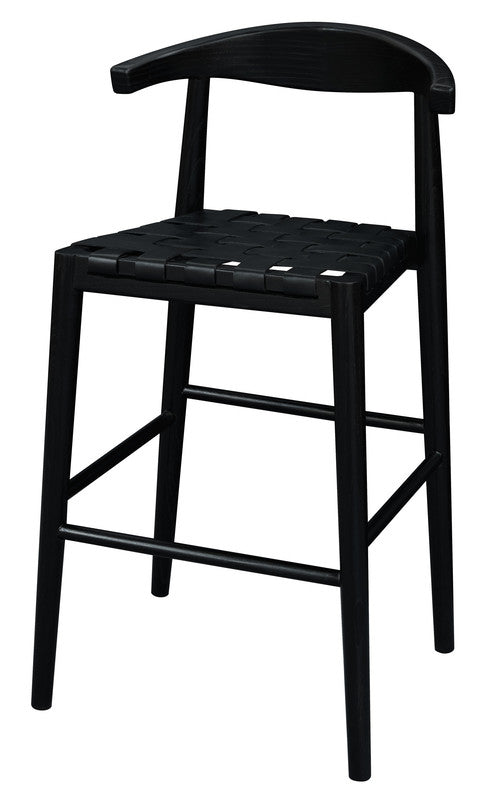 Elliot Genuine Leather Barstool - Set of 2 (Black) V199-BR091LHSF2B