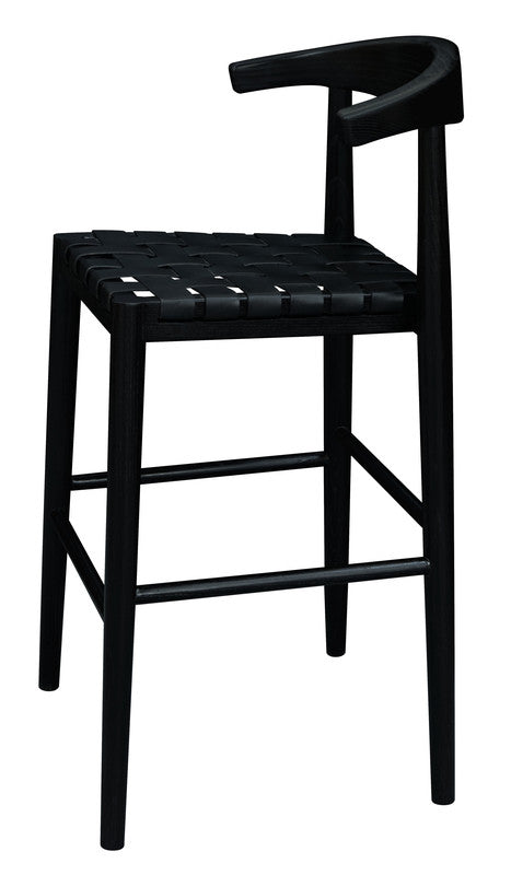 Elliot Genuine Leather Barstool - Set of 2 (Black) V199-BR091LHSF2B