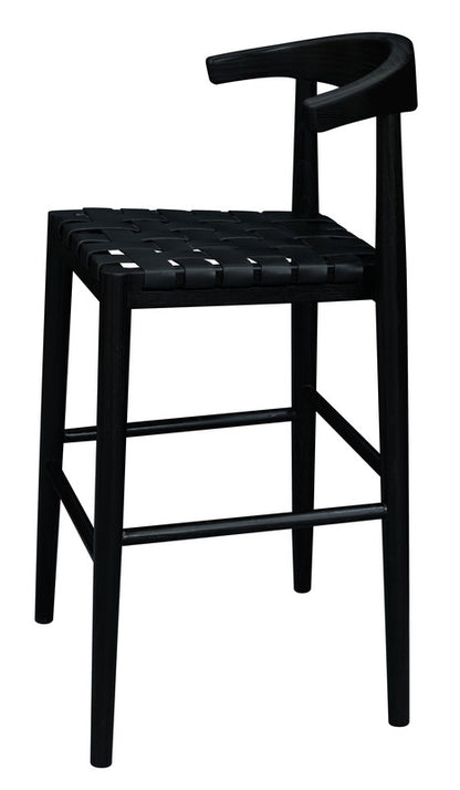 Elliot Genuine Leather Barstool - Set of 2 (Black) V199-BR091LHSF2B