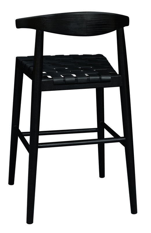Elliot Genuine Leather Barstool - Set of 2 (Black) V199-BR091LHSF2B