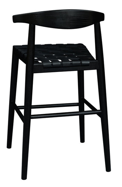 Elliot Genuine Leather Barstool - Set of 2 (Black) V199-BR091LHSF2B