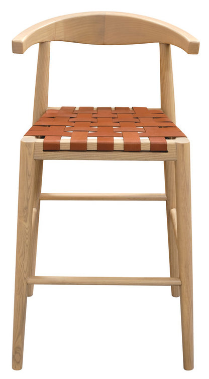 Elliot Genuine Leather Barstool - Set of 2 (Natural) V199-BR091LHSFBNU