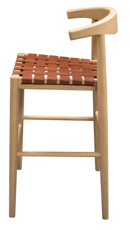 Elliot Genuine Leather Barstool - Set of 2 (Natural) V199-BR091LHSFBNU
