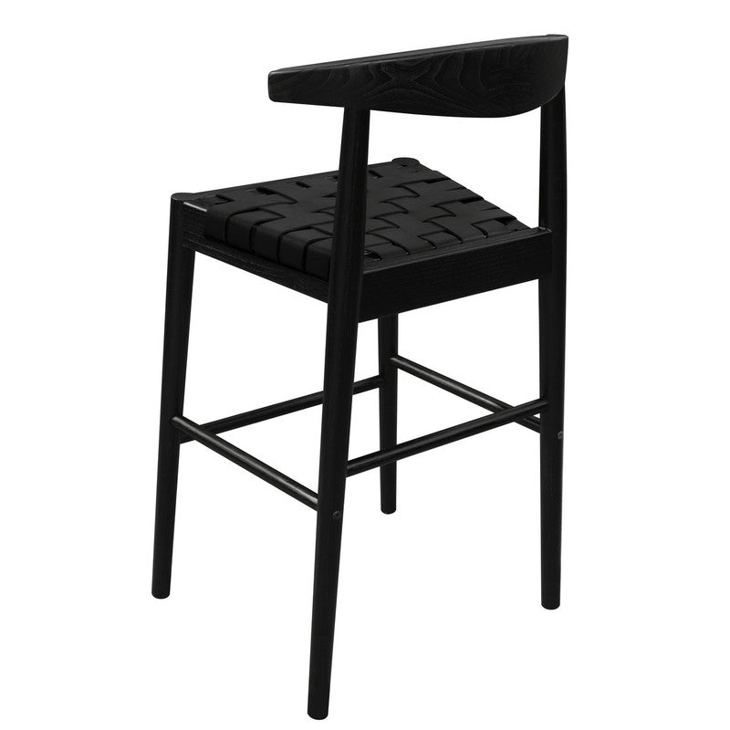 Elliot Leather Kitchen Counter Stool (Black) V199-BR091NKLHB