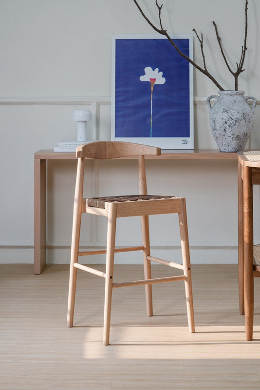Elliot Leather Kitchen Counter Stool (Natural) V199-BR091NKLHNU
