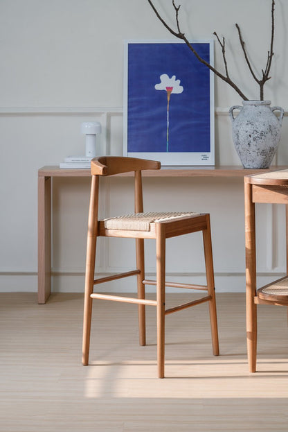 Arden Solid Oak Loom Kitchen Counter Stool (Almond) V199-BR091NKLOAL