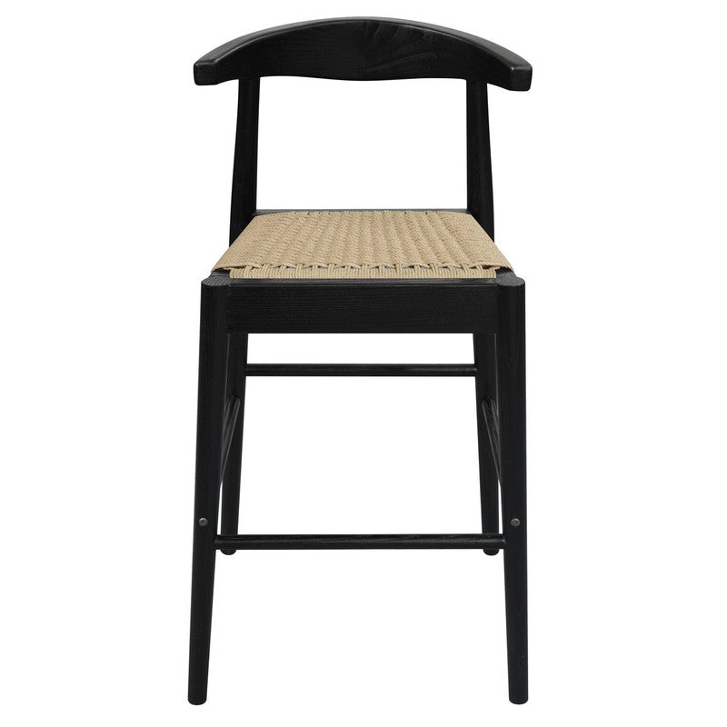 Arden Solid Oak Loom Kitchen Counter Stool (Black) V199-BR091NKLOB
