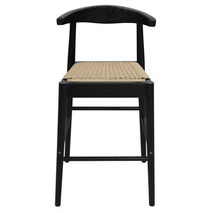 Arden Solid Oak Loom Kitchen Counter Stool (Black) V199-BR091NKLOB