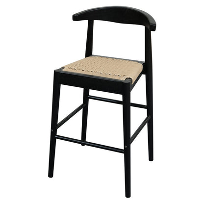 Arden Solid Oak Loom Kitchen Counter Stool (Black) V199-BR091NKLOB