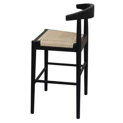Arden Solid Oak Loom Kitchen Counter Stool (Black) V199-BR091NKLOB