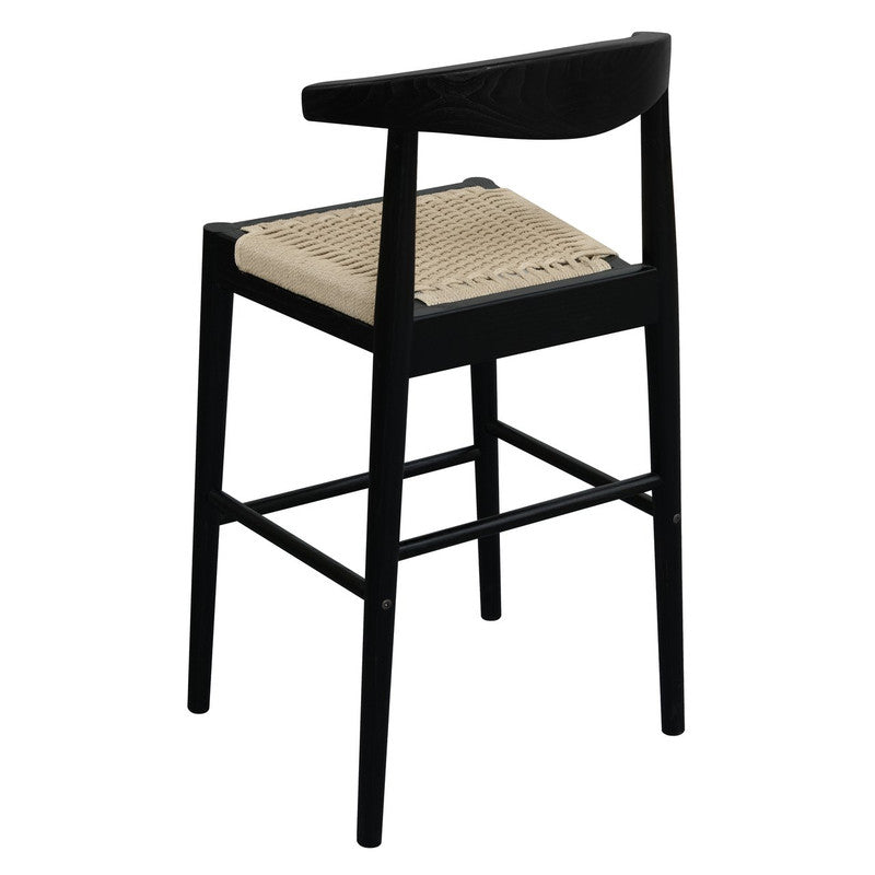 Arden Solid Oak Loom Kitchen Counter Stool (Black) V199-BR091NKLOB