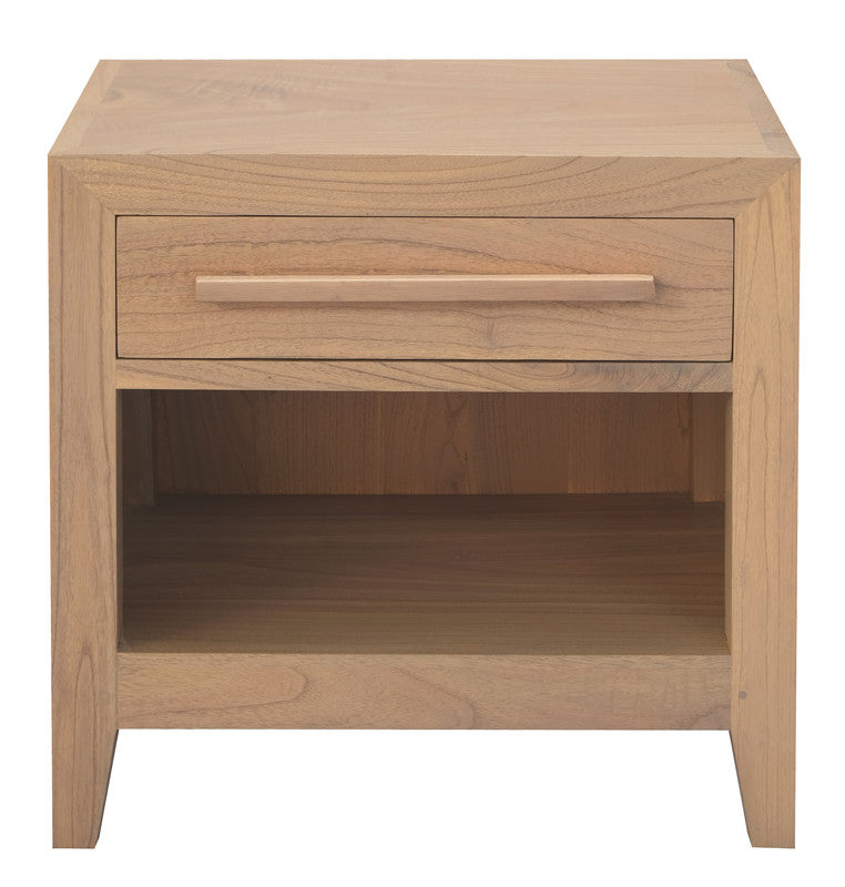 Dion 1-Drawer Solid Mindi Bedside Table (Natural) V199-BS001LELNI