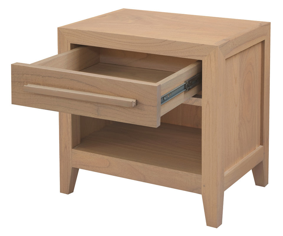 Dion 1-Drawer Solid Mindi Bedside Table (Natural) V199-BS001LELNI