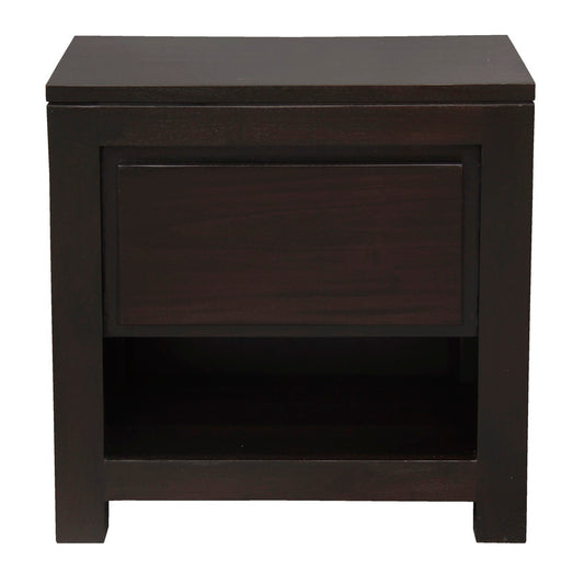 Amsterdam Solid Mahogany Timber 1 Drawer Bedside Table (Chocolate) V199-BS001TAC
