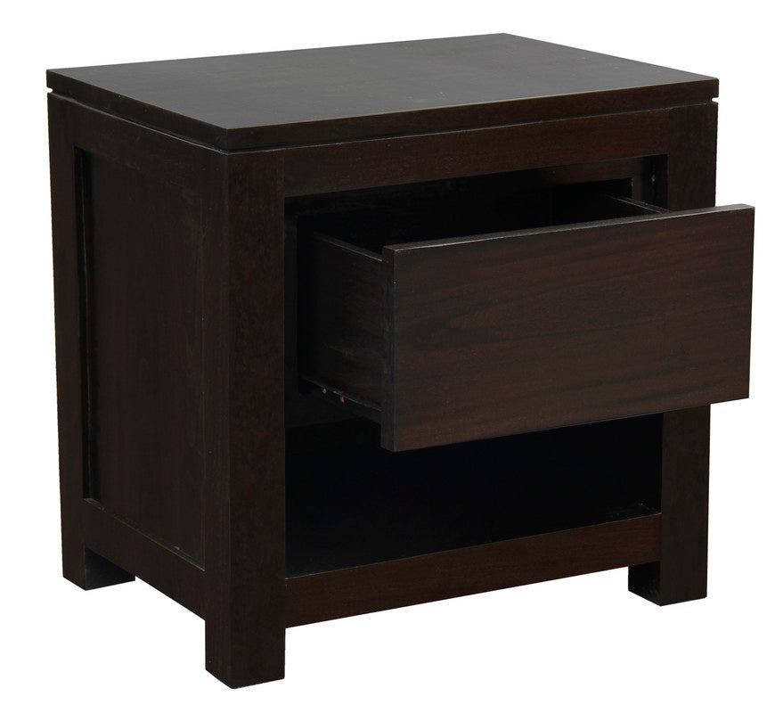 Amsterdam Solid Mahogany Timber 1 Drawer Bedside Table (Chocolate) V199-BS001TAC