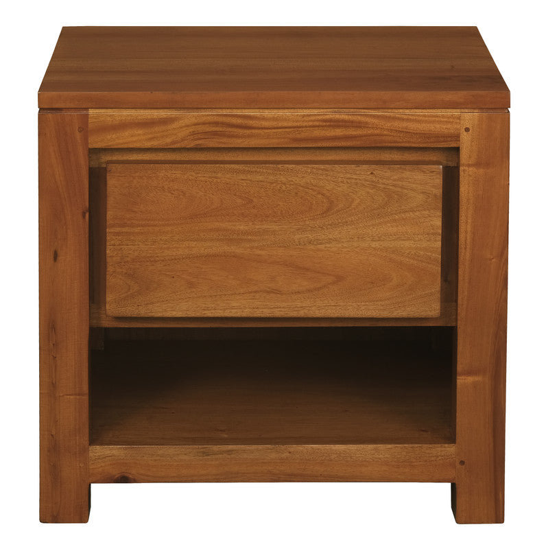 Amsterdam Solid Mahogany Timber 1 Drawer Bedside Table (Light Pecan) V199-BS001TALP