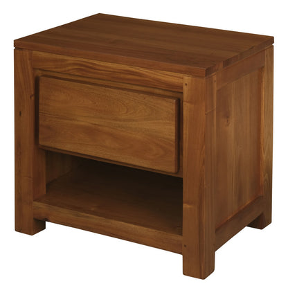 Amsterdam Solid Mahogany Timber 1 Drawer Bedside Table (Light Pecan) V199-BS001TALP