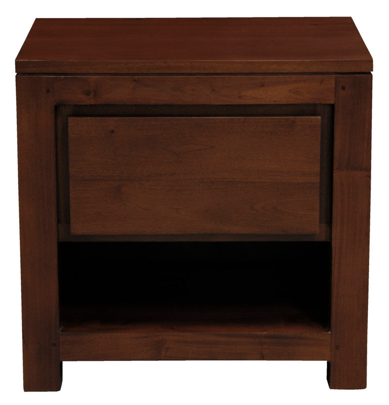 Amsterdam Solid Mahogany Timber 1 Drawer Bedside Table (Mahogany) V199-BS001TAM