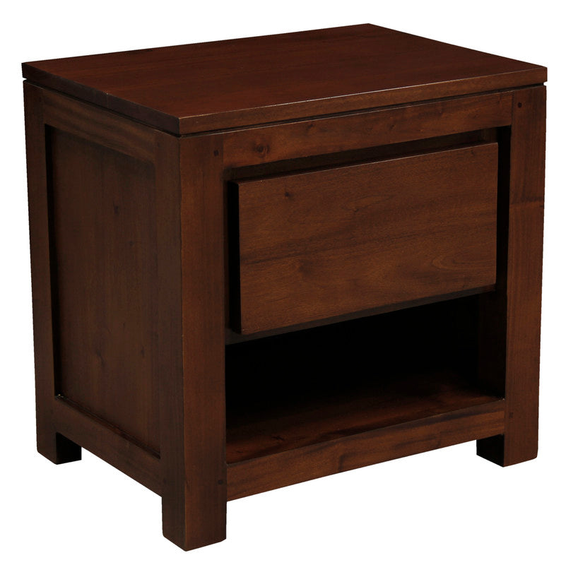 Amsterdam Solid Mahogany Timber 1 Drawer Bedside Table (Mahogany) V199-BS001TAM