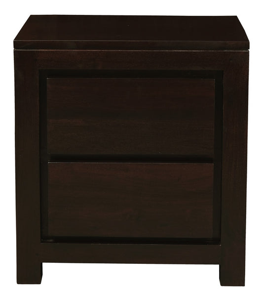 Amsterdam 2 Drawer Bedside Table (Chocolate) V199-BS002TAC
