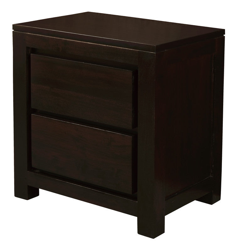 Amsterdam 2 Drawer Bedside Table (Chocolate) V199-BS002TAC