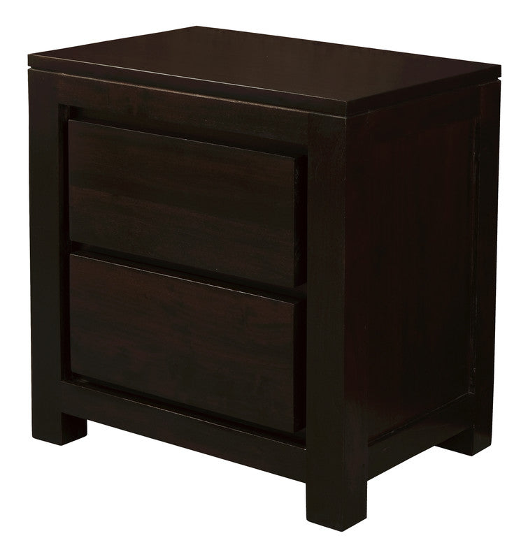 Amsterdam 2 Drawer Bedside Table (Chocolate) V199-BS002TAC