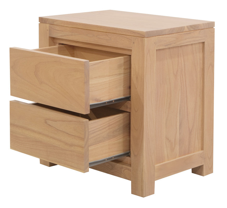 Amsterdam Solid White Cedar 2 Drawer Bedside (Natural) V199-BS002TAMDNI